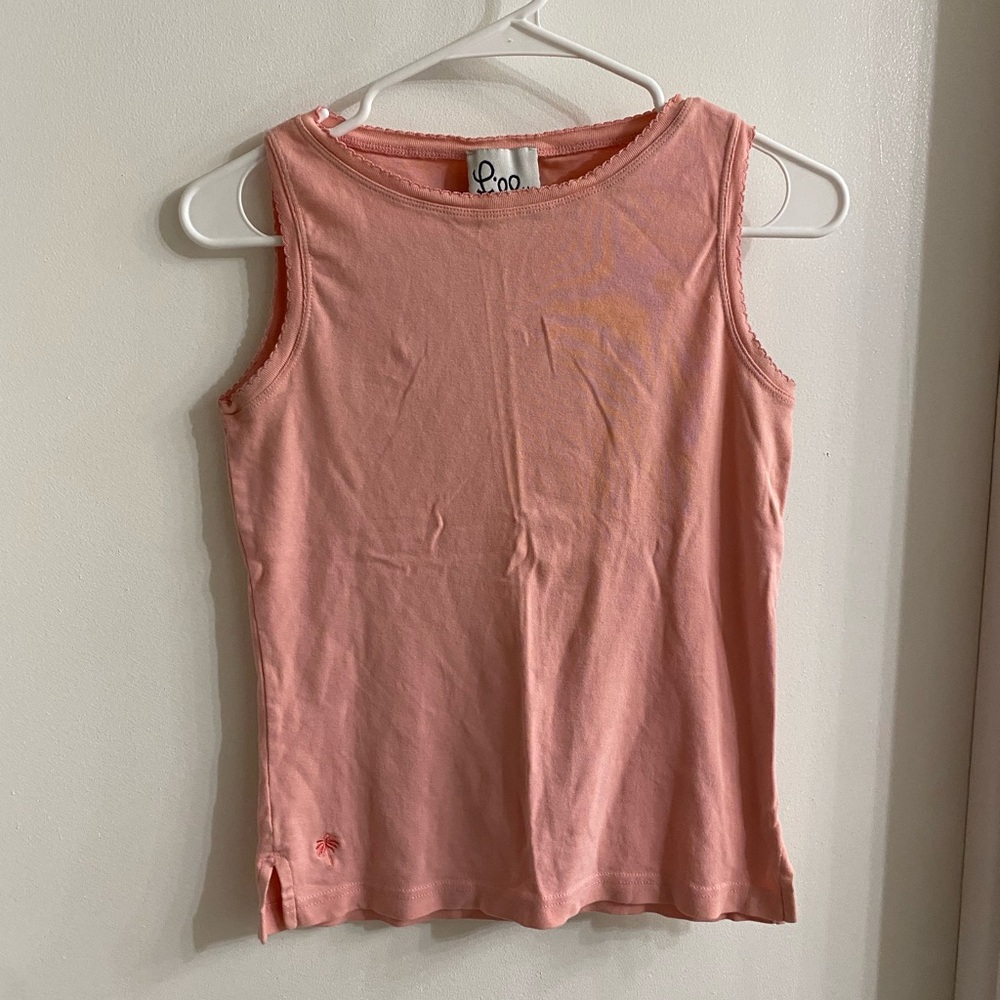 Vintage Lilly Pulitzer pink scalloped tank size small - Picture 2 of 5